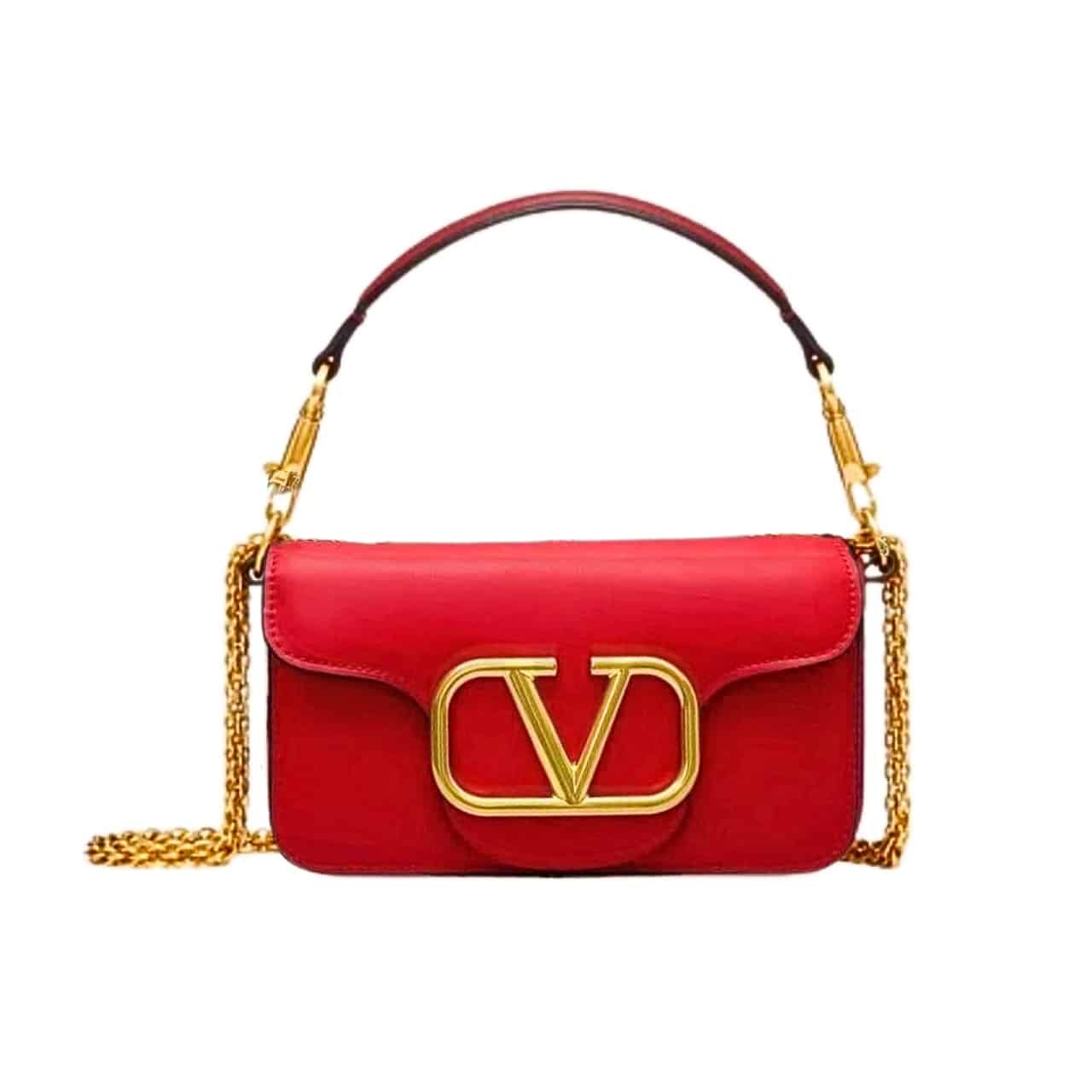 Valentino Locò Small Shoulder Bag In Calfskin Red 1W2B0K53Zxlm24