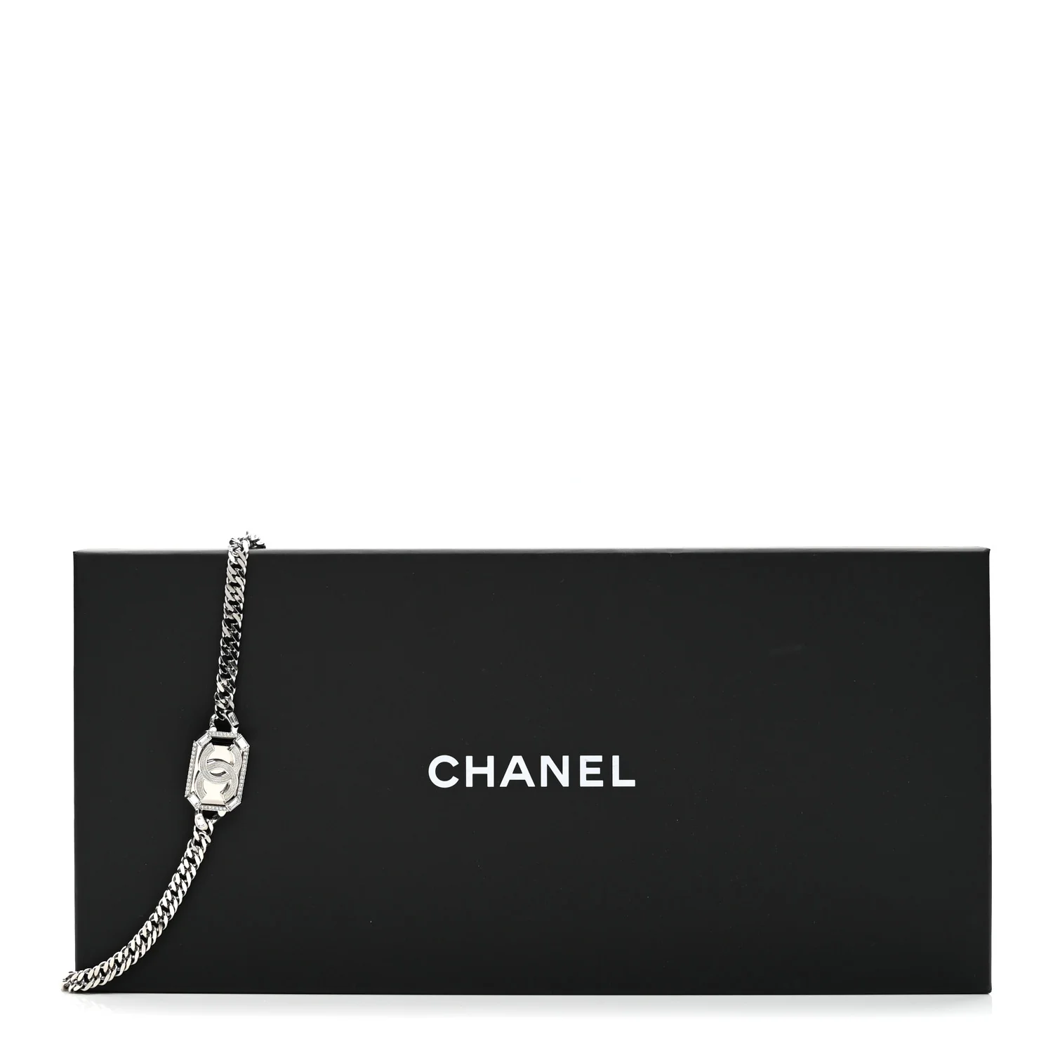 Metal Crystal CC Vendome Chain Belt 75 Silver