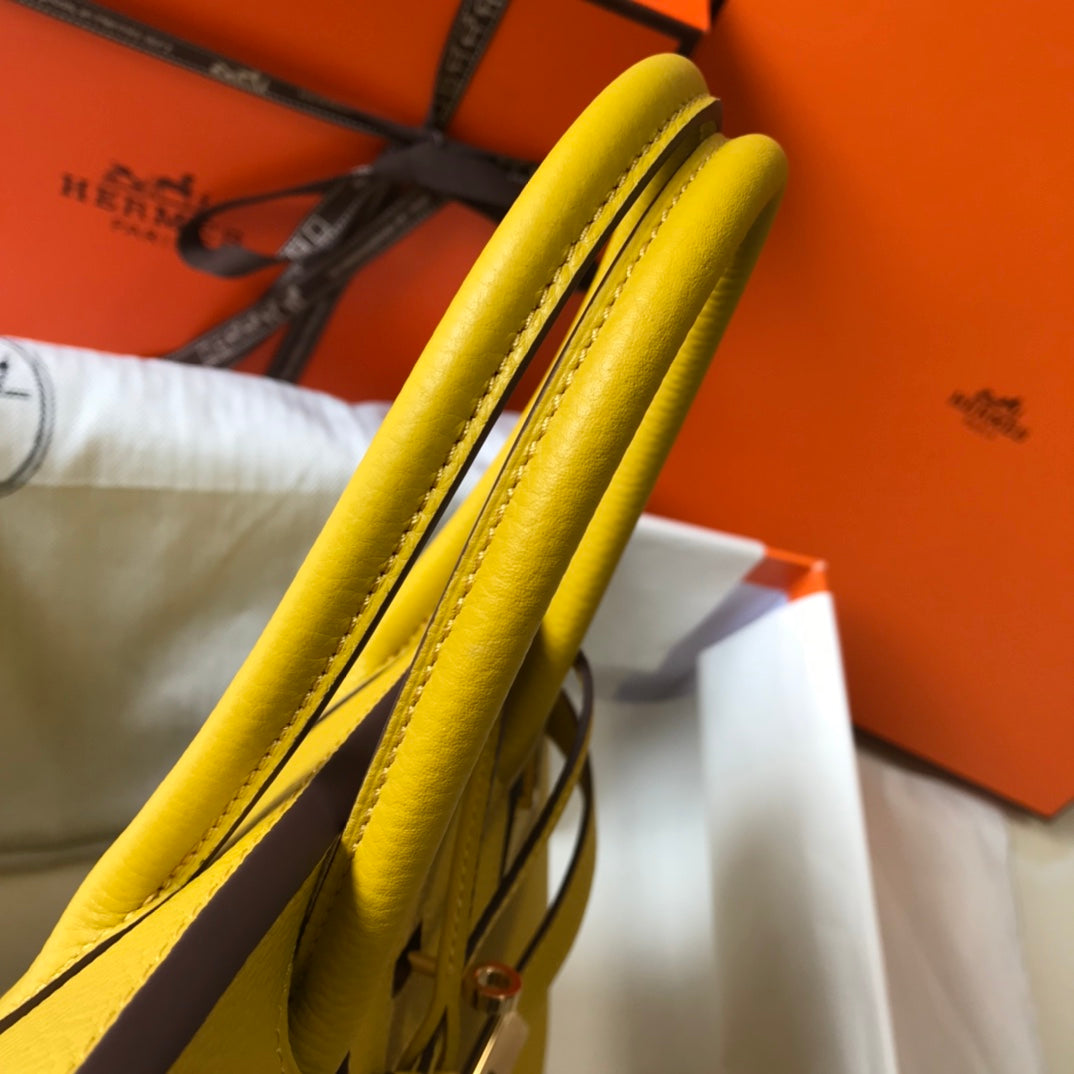 Hermes Birkin Amber Yellow Togo Leather Gold Hardware