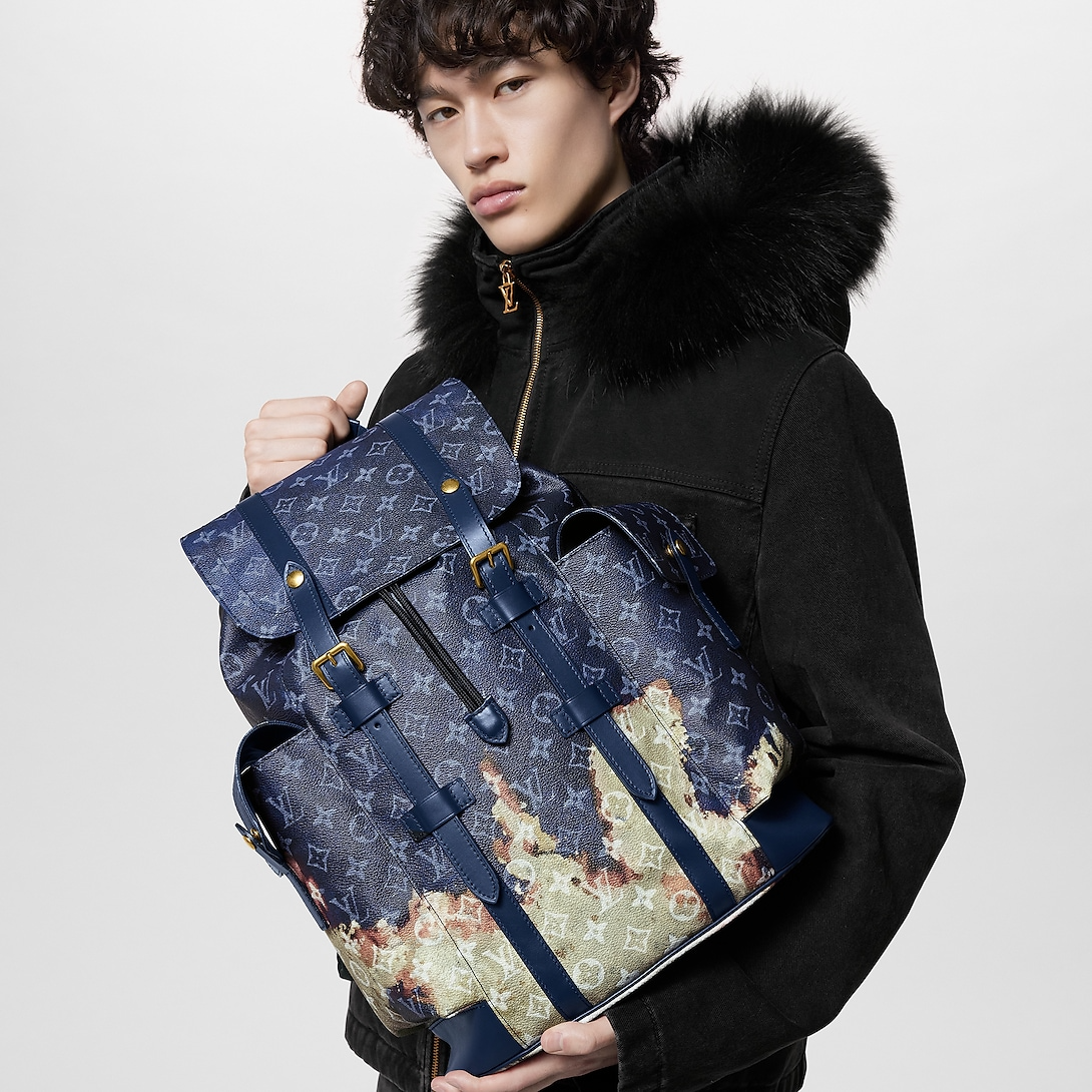 Louis Vuitton Christopher Pm Backpack Blue 48Cm For Men