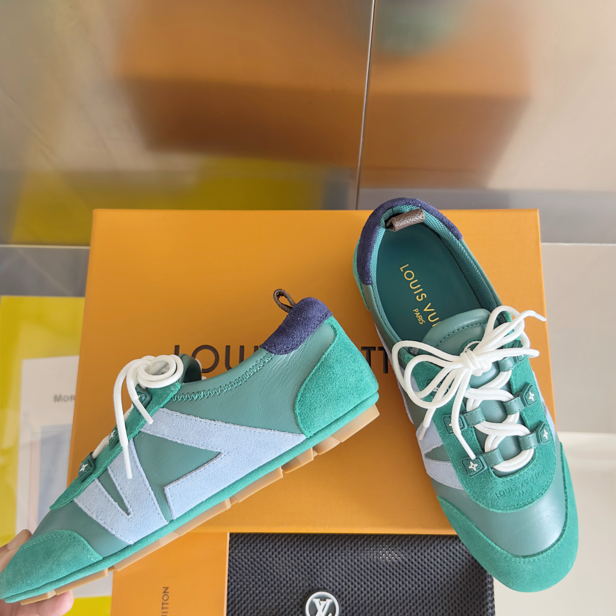 Louis Vuitton Sneakerina Green & Light Blue – Women’s Ballet-Inspired Slim Sneakers