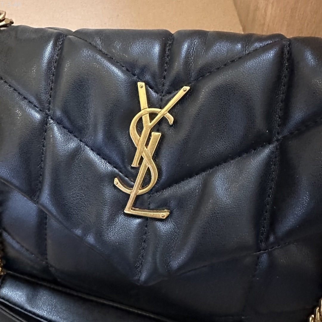 Saint Laurent Loulou Puffer Small Shoulder Bag In Black 28Cm