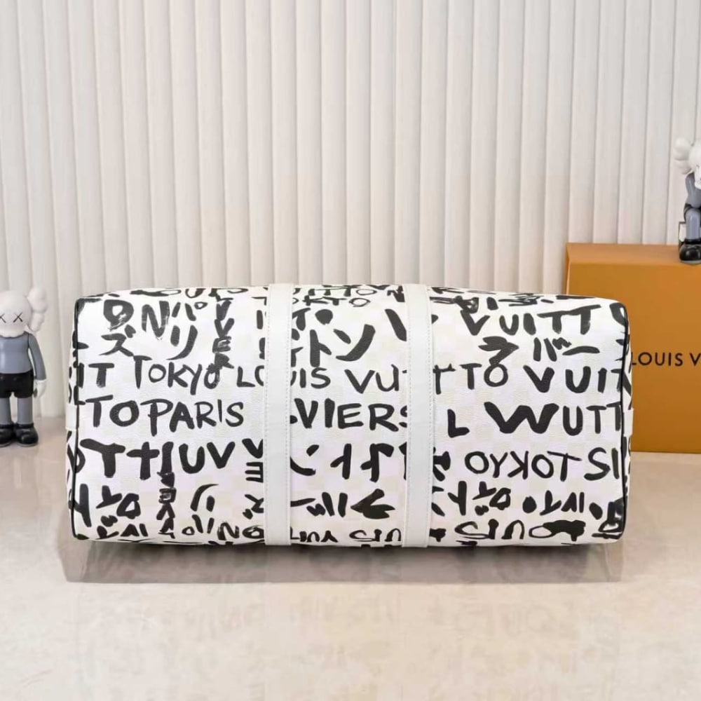 Louis Vuitton Keepall Bandoulière 50 Black And White 50cm N40804