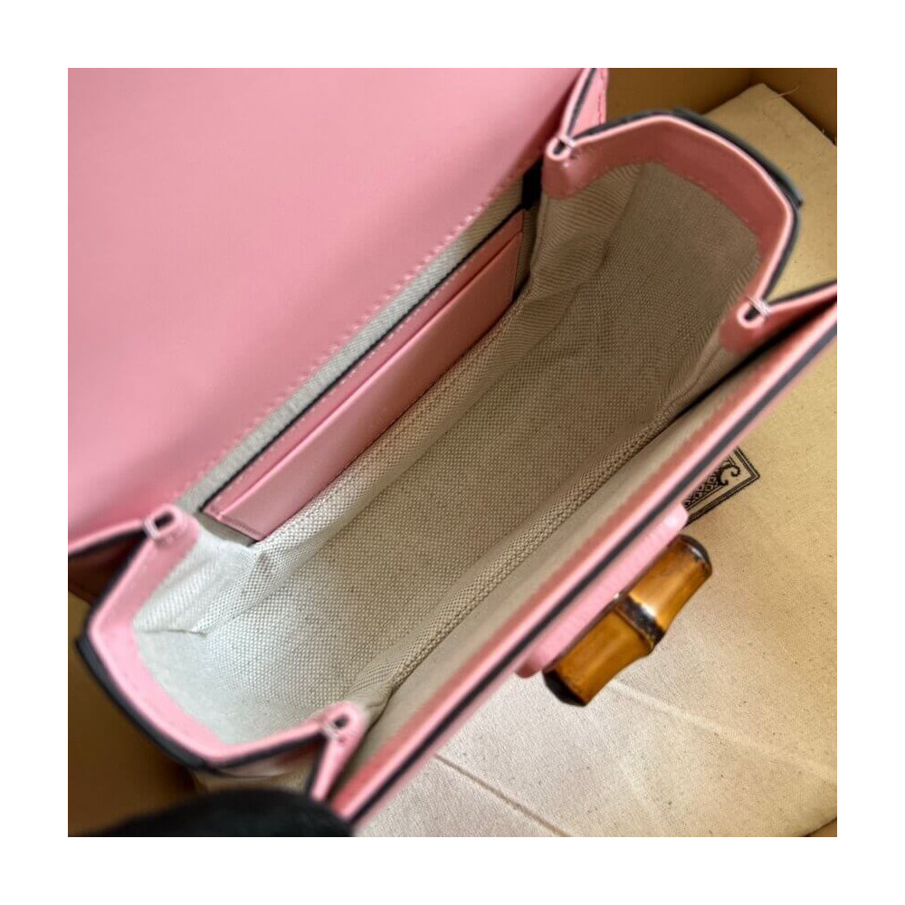 Gucci Mini Top Handle Bag with Bamboo Pink