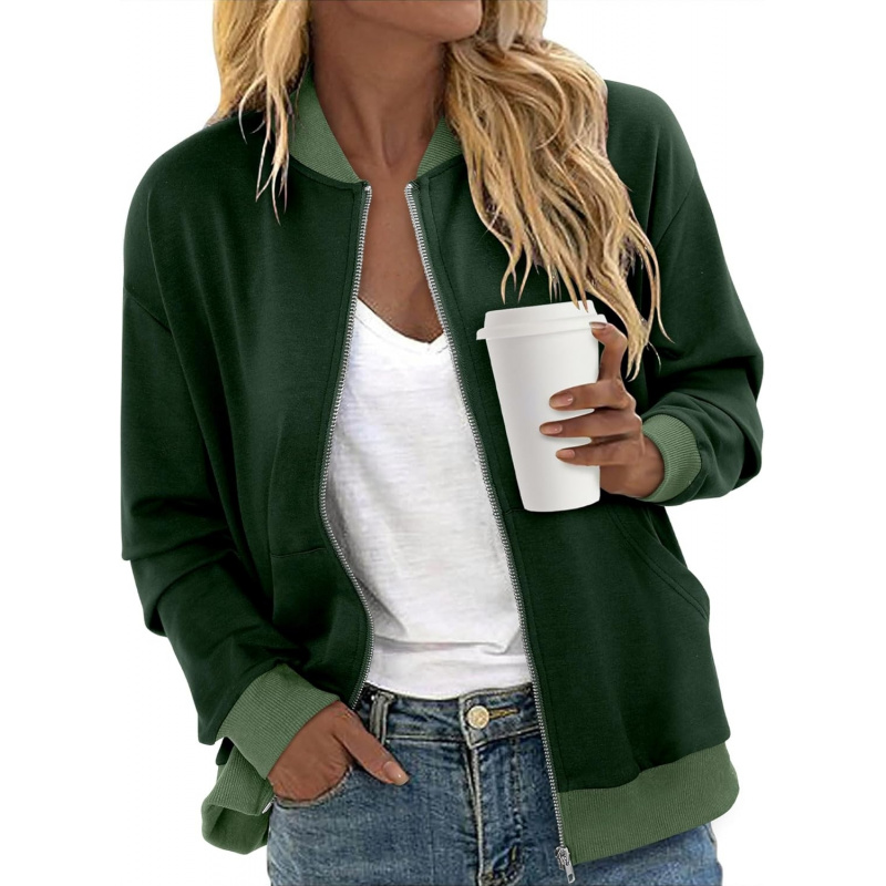 Women's Zip Up Jacket Casual Long Sleeve
