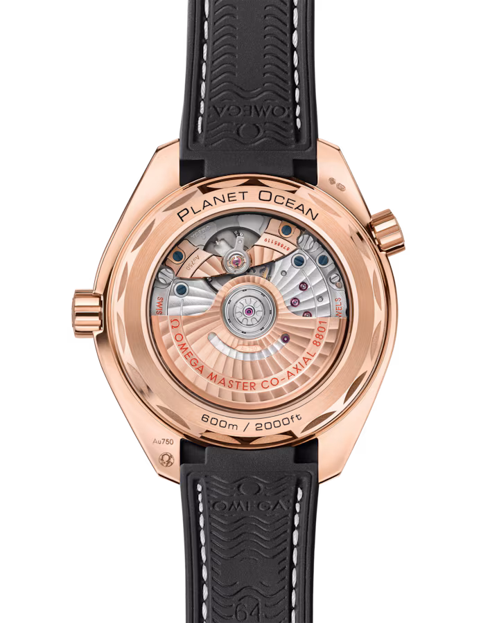 Omega Seamaster Planet Ocean 600M 39.5mm Brown Dial Sedna™ 18k Rose Gold Strap 215.63.40.20.13.001