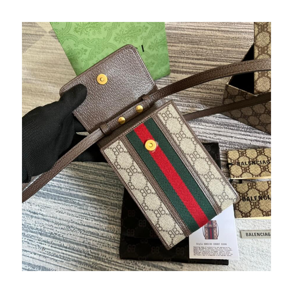 Balenciaga x Gucci Hacker Phone Bag Coffee