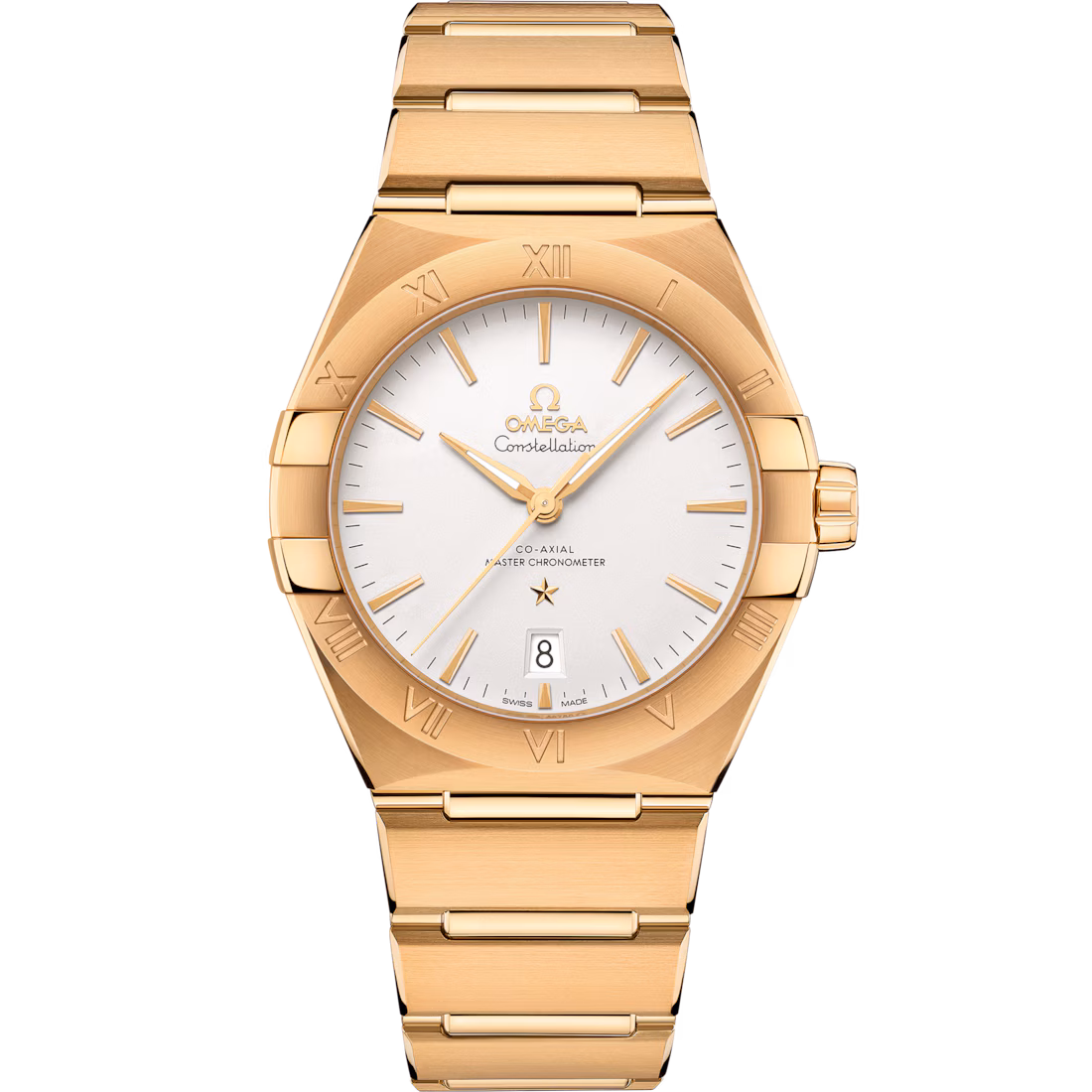 Omega Constellation 39mm Silver Dial 18k Yellow Gold Bracelet 131.50.39.20.02.002