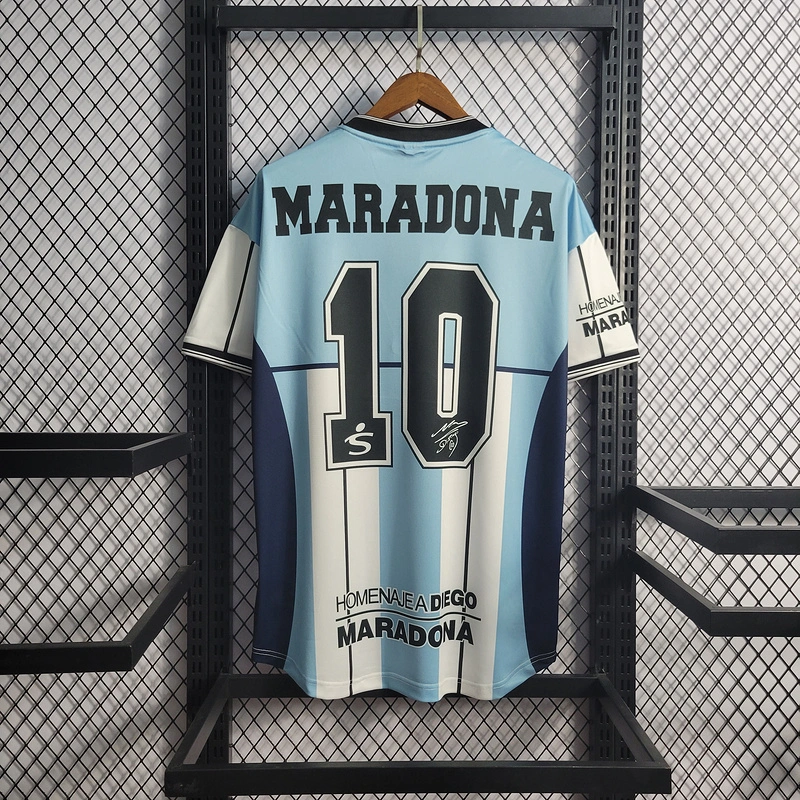 Retro 2001 Argentina 10 Maradona Retirement Commemorative Edition Football jersey retro