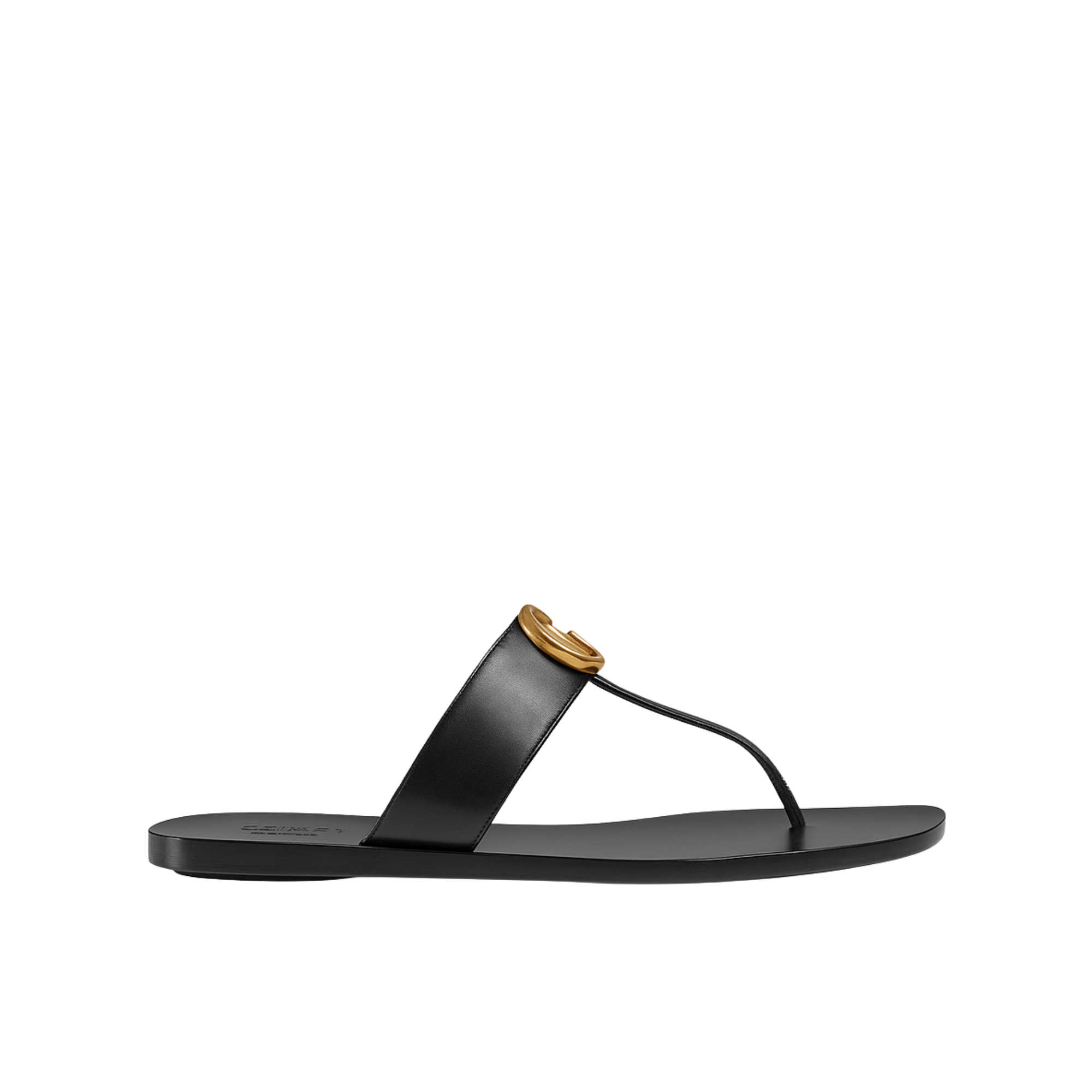 Gucci Gg-Stud Leather Thong Sandals Black