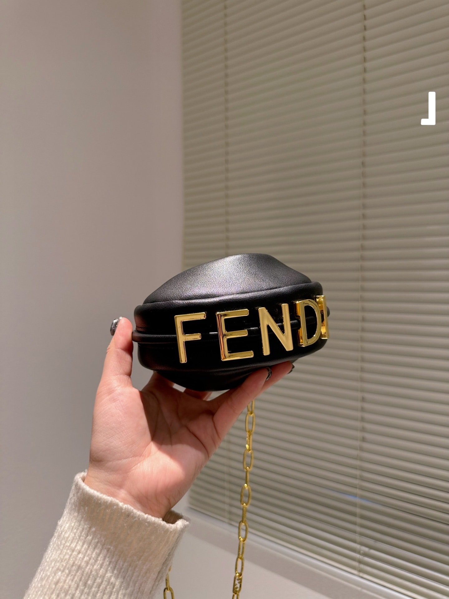 Fendi Nano Fendigraphy Black Leather Charm 19Cm 7As089A5Dyf1Hej