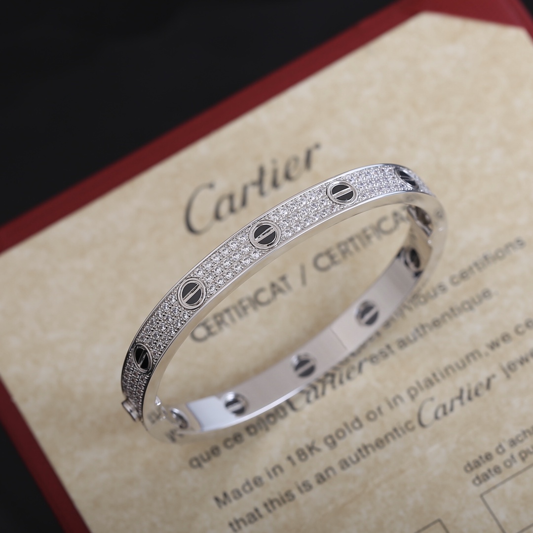 Cartier LOVE Wide Pavé Bangle – Black Ceramic Edition