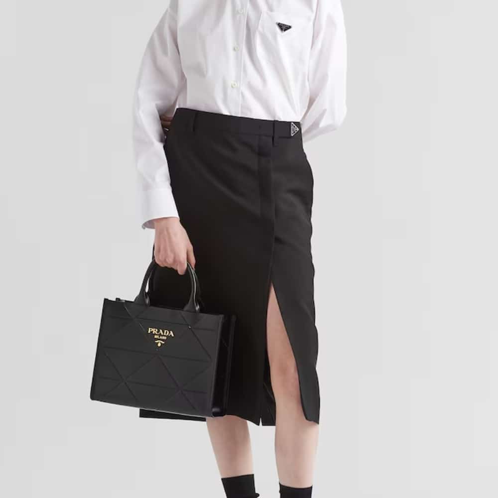 Prada Small Symbole Bag With Topstitching Black 28cm 1ba379 Ask F0002 V Oco