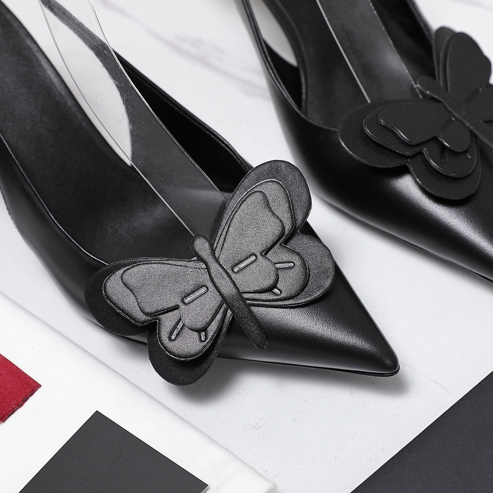 Valentino Garavani Papier Phalène Slingback Pumps Black