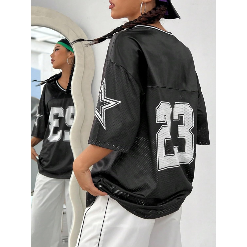 Jersey Shirts for Women Y2K Graphic Tees Oversized