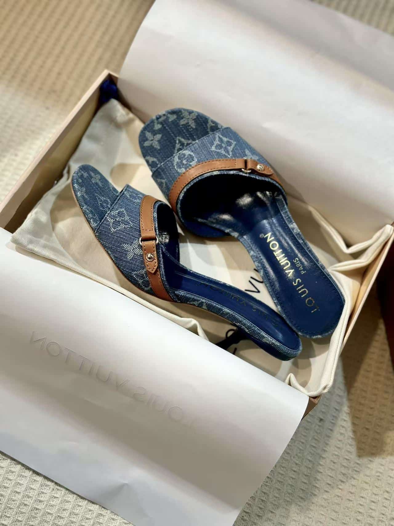 Louis Vuitton Neo Revival Mule Denim Blue 1Acizb