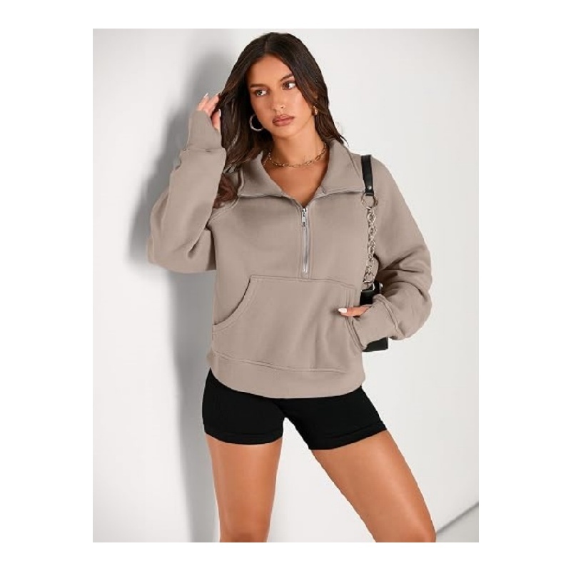 Womens Sweatshirts Half Zip Fleece Pullover Fall Outfits