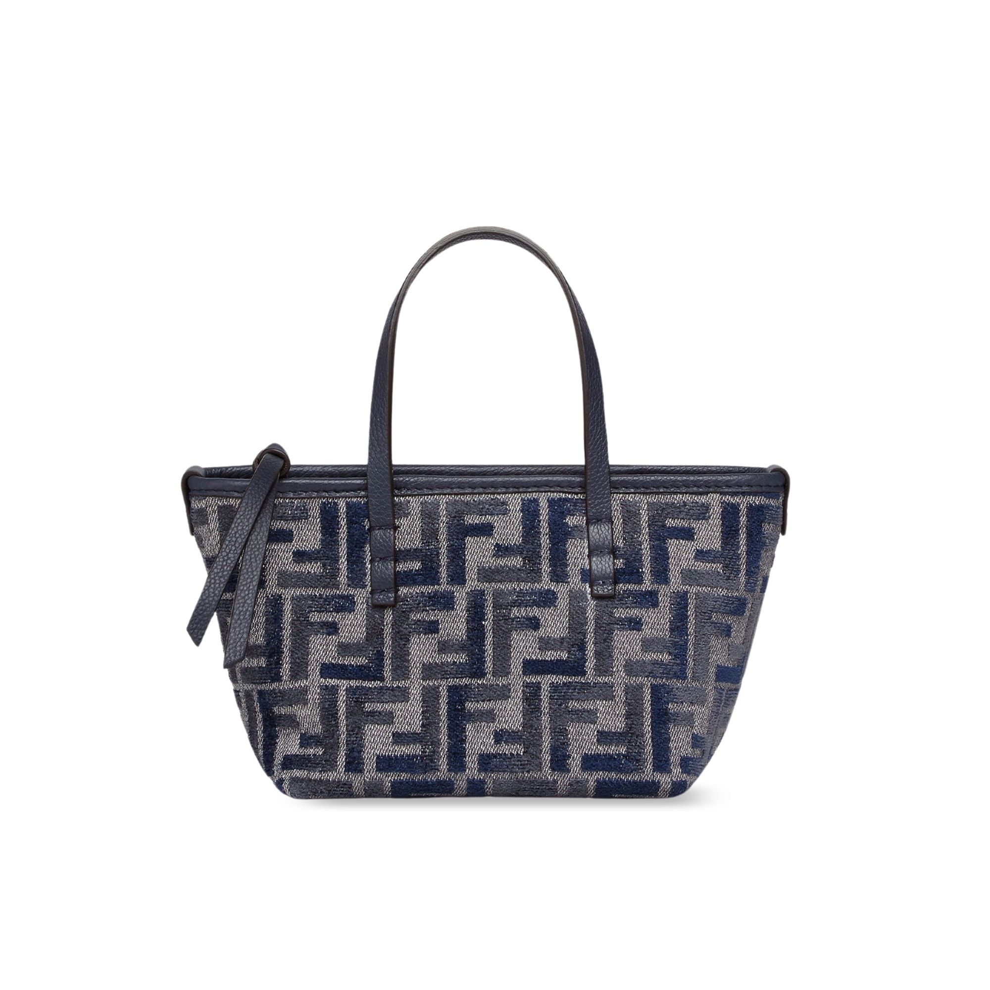 Fendi Roll Mini Ff Chenille Bag Dark Blue 16Cm
