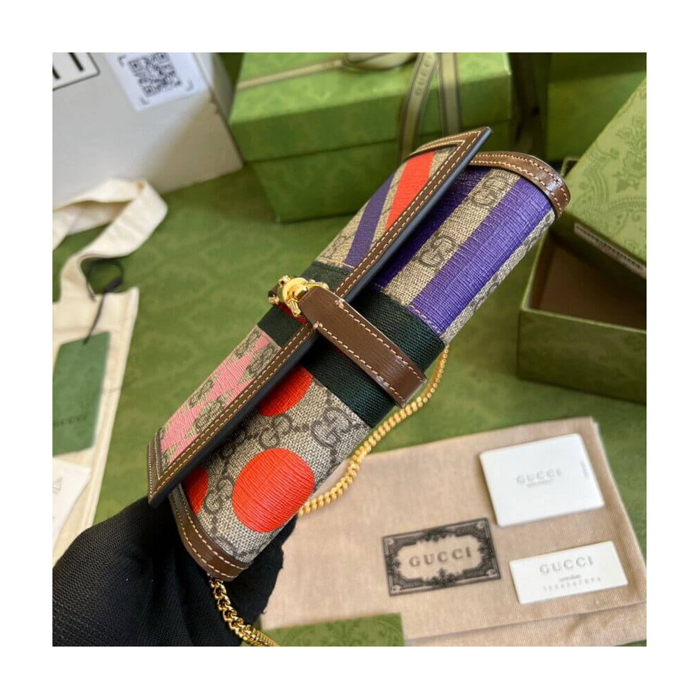 Gucci Jackie 1961 Chain Wallet With Geometric Print 19cm