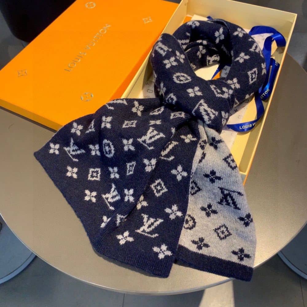 Louis Vuitton Cachecol Monogram Denim Scarf Dark Grey
