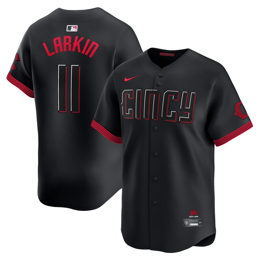 Barry Larkin Cincinnati Reds City Connect Limited Player Jersey Black