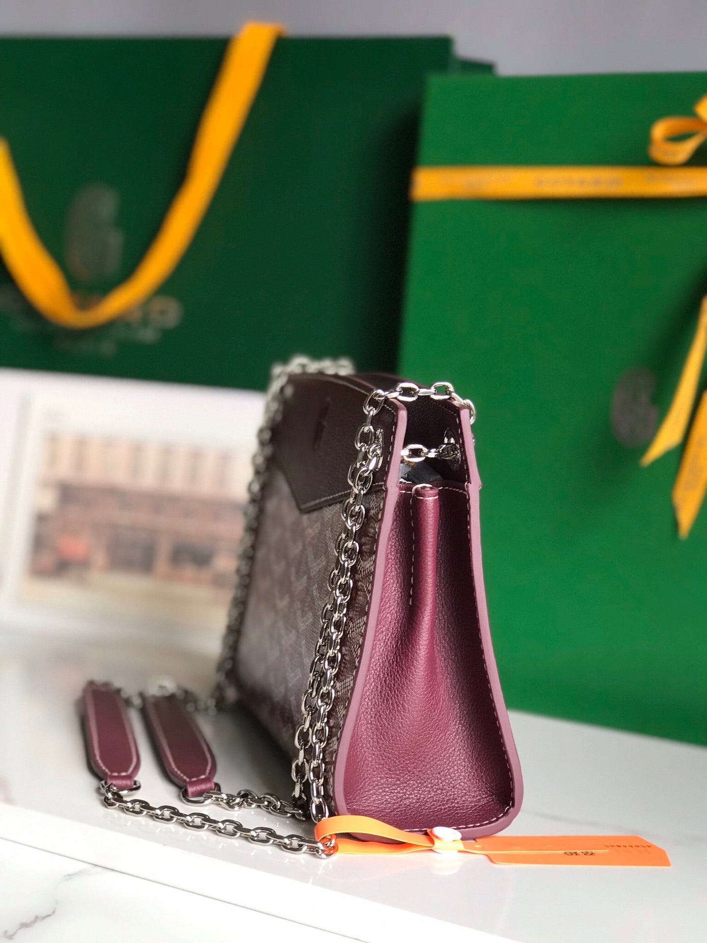 Goyard Rouette Structuré Mini Bag 21cm Wine Red Goyardine Canvas And Calfskin