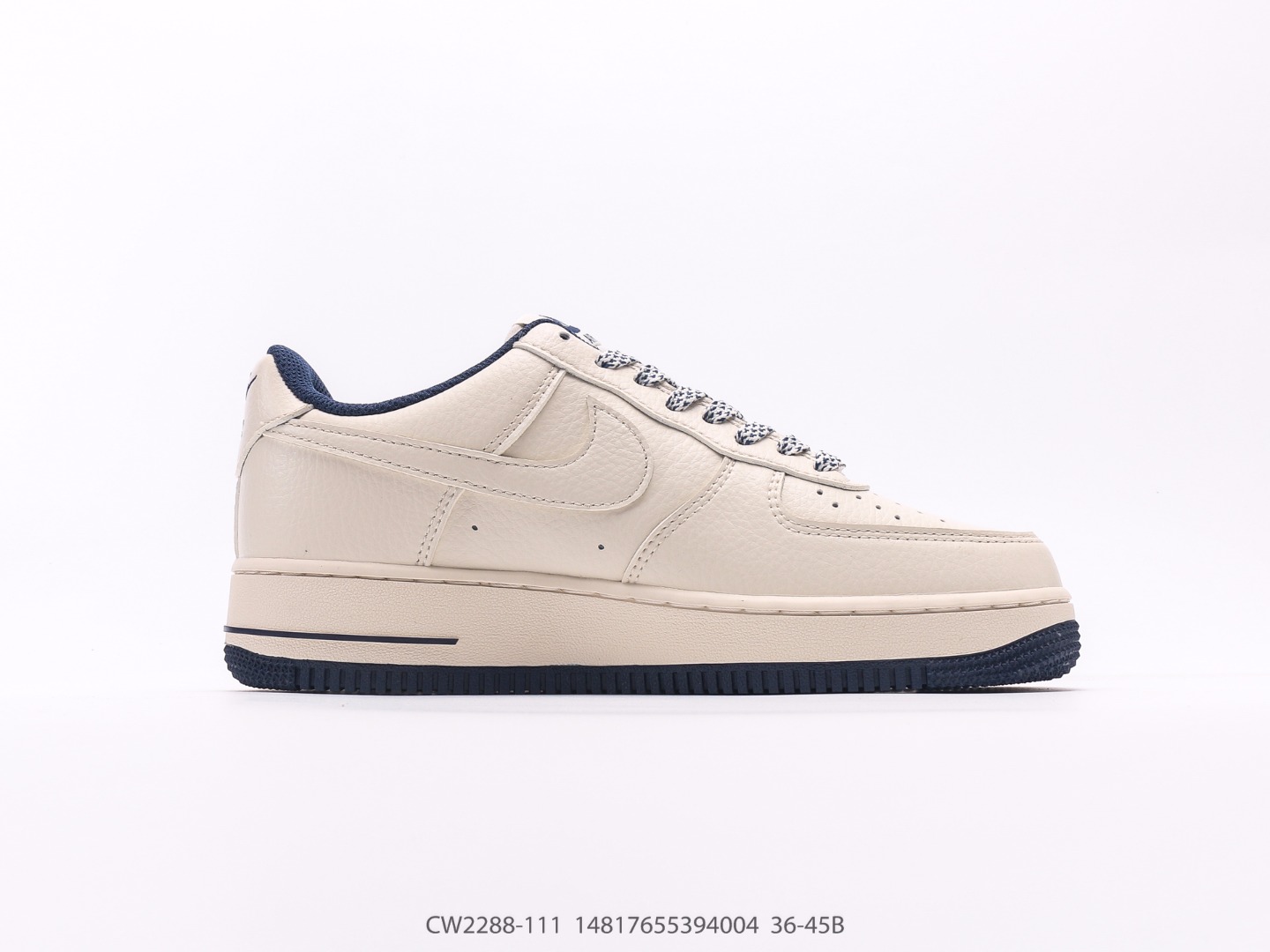 Nike Air Force 1 Low LV Mini Swoosh Cream Navy Custom