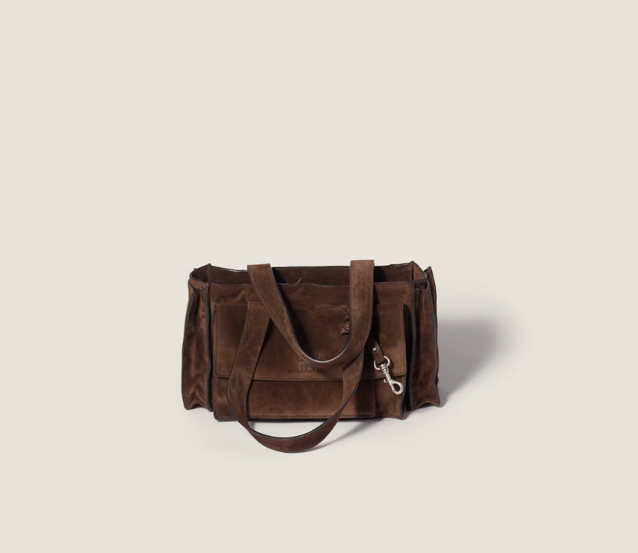 MiuMiu Utilitaire suede top-handle bag