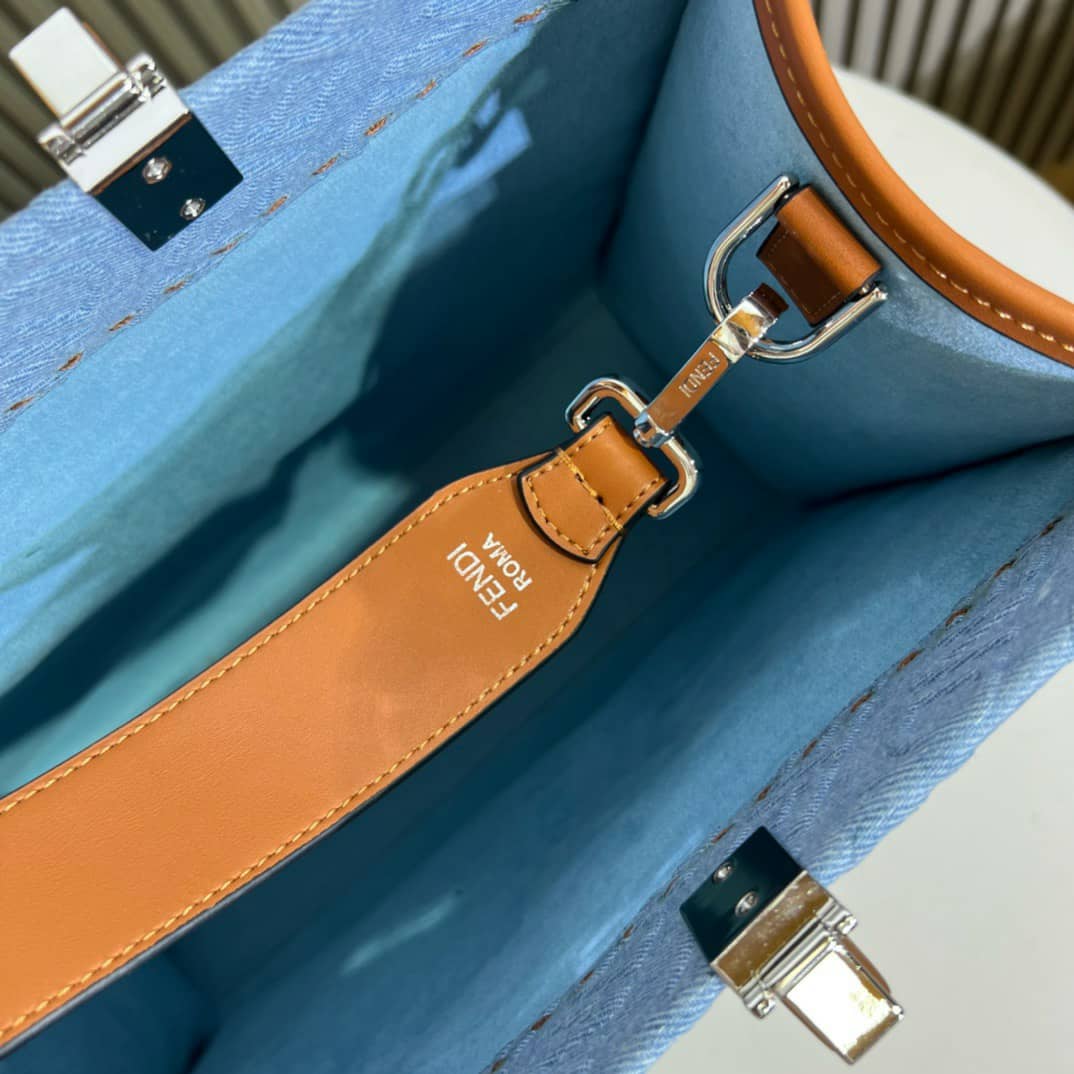 Fendi Sunshine Medium Denim Light Blue 35Cm