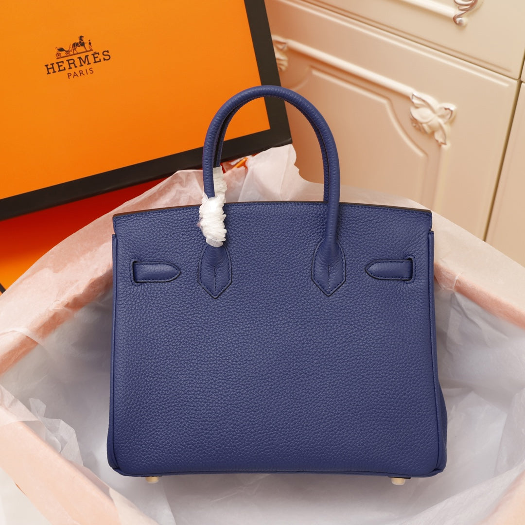 Hermes Birkin Bag 35 Navy Togo Gold Hardware