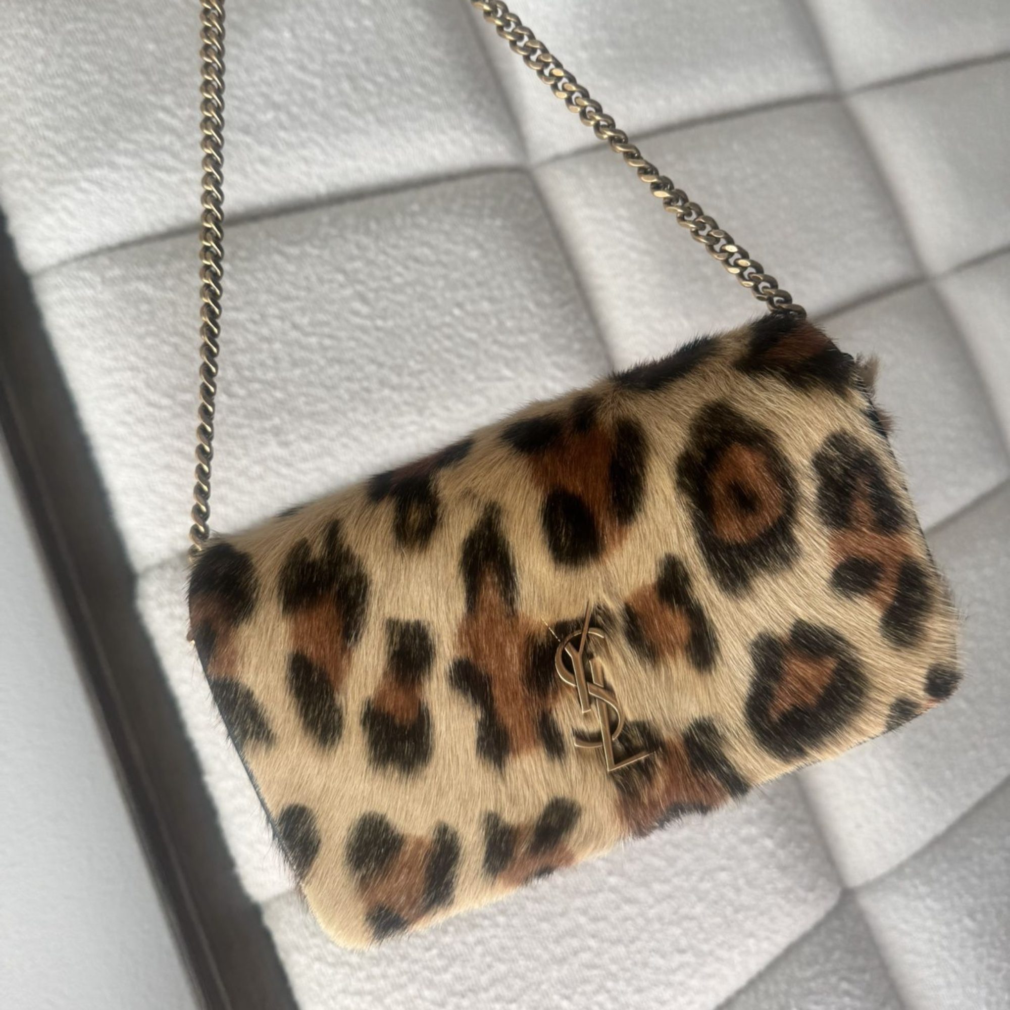 Saint Laurent Leopard Chain Bag 19cm
