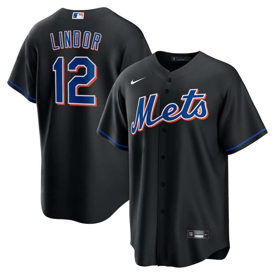 Francisco Lindor New York Mets 2022 Alternate Player Jersey Black