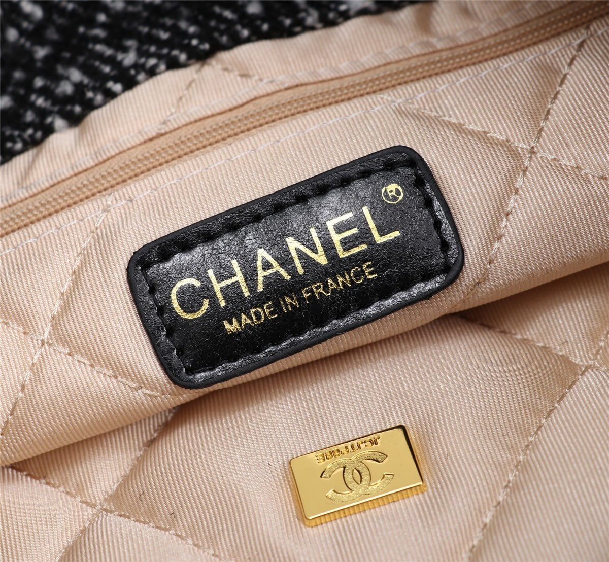 Chanel 22 Handbag Denim Gold And Dark Gray 40Cm/15.7in