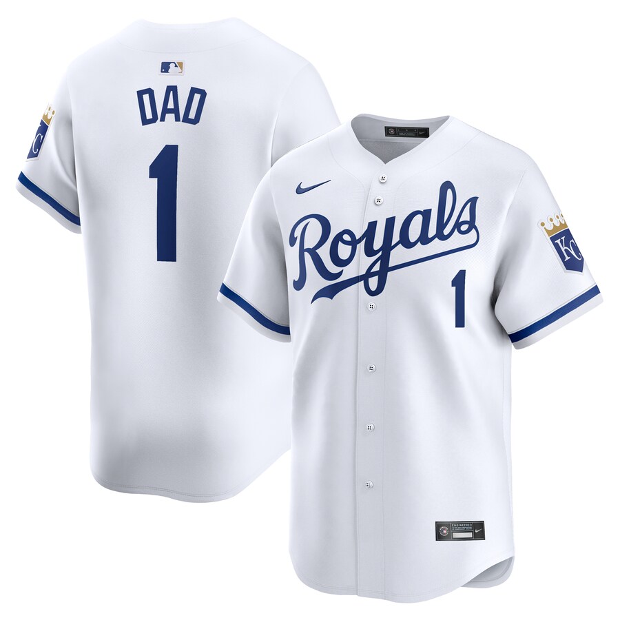 Kansas City Royals #1 Dad Home Limited Jersey White