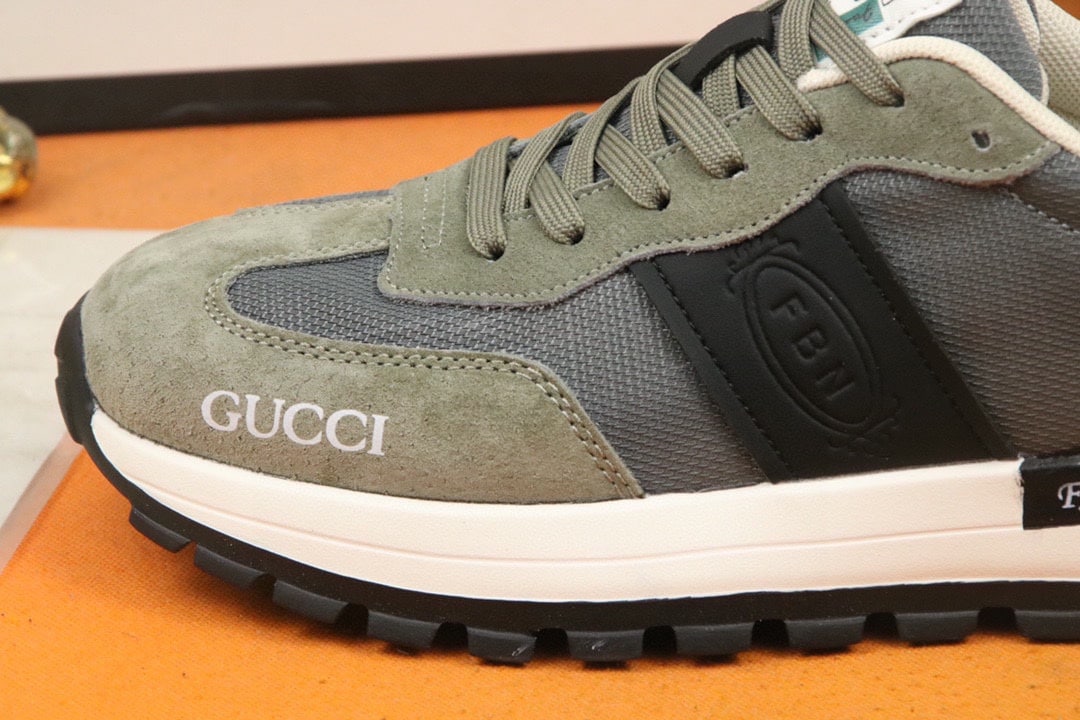 Gucci Men’S Sneaker Low Top Grey And Green