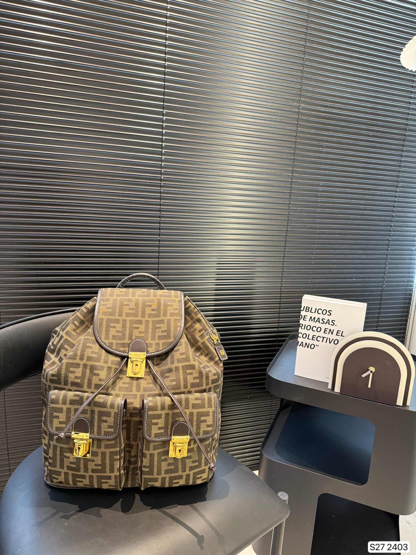 FENDI VintageMonogram Canvas Drawstring Backpack
