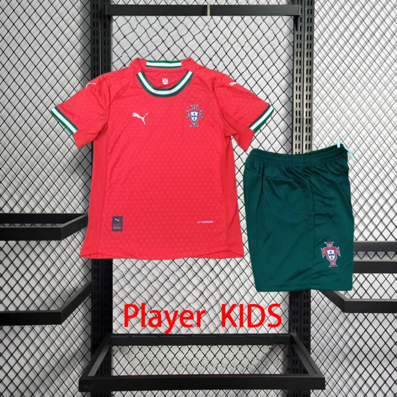Player 2025-26 Portugal Home Kids football jersey Player KIDS