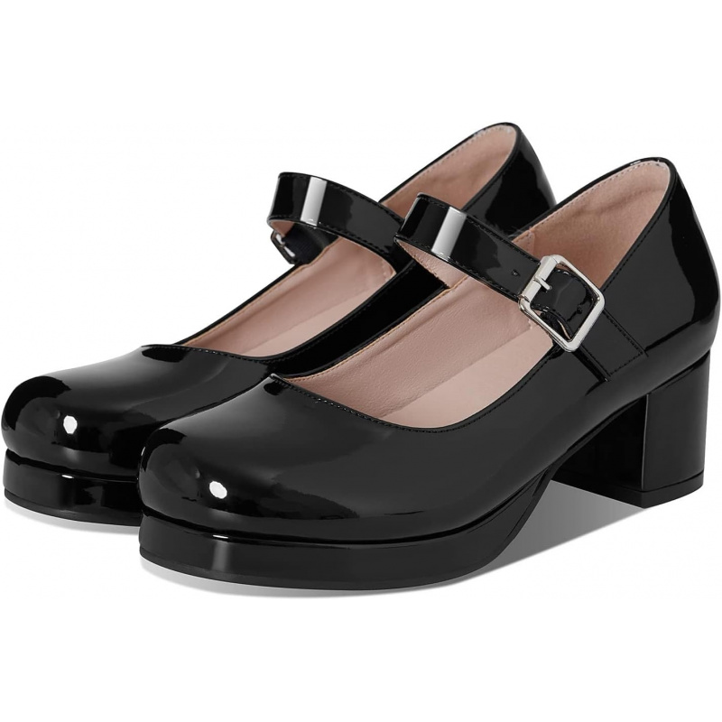 Women's Low Chunky Heel Mary Jane Pumps