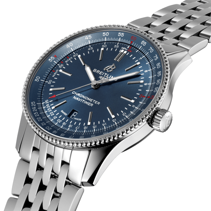 Breitling Navitimer Automatic 41mm Blue Dial Silver Steel Strap Men's Watch - A17326161C1A1