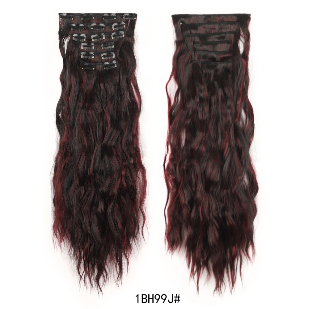 European style hair extension waves pattern wig 6pcs set