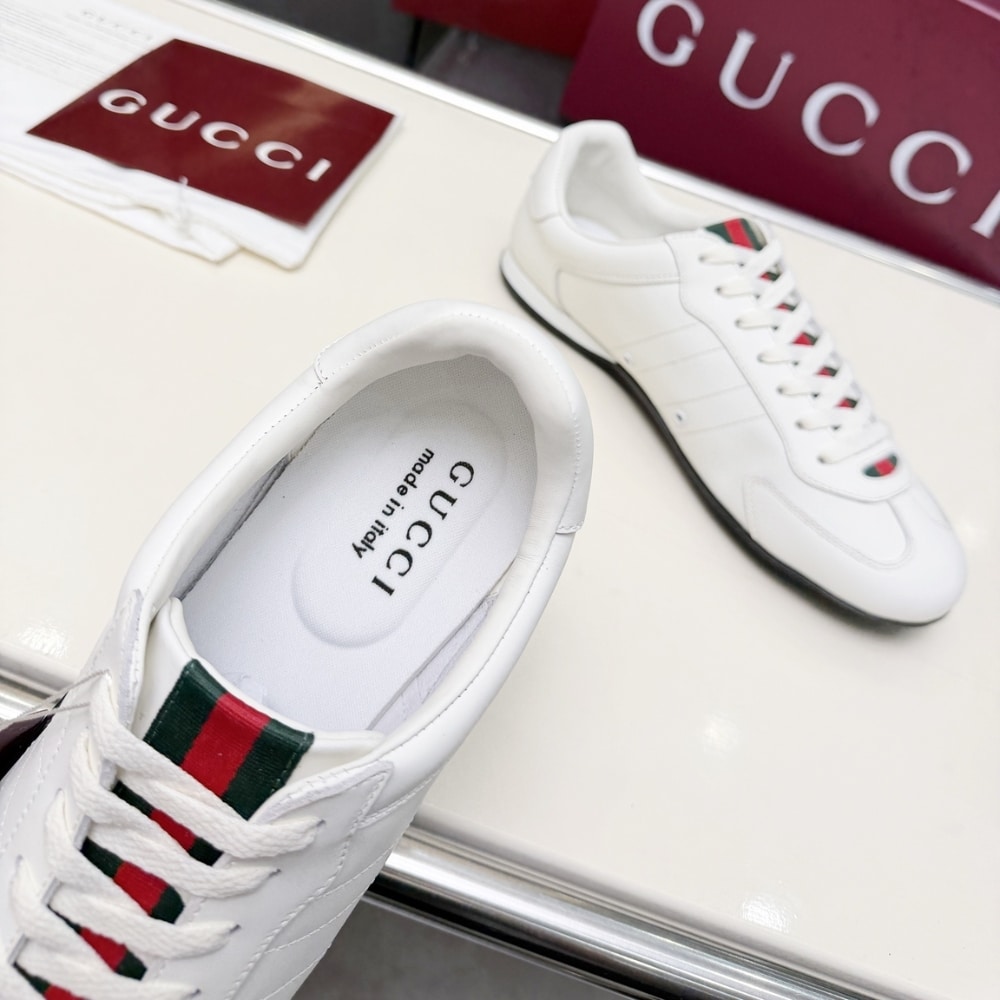 Gucci Men Shift Trainers White Leather 857018 Aafuh 9245