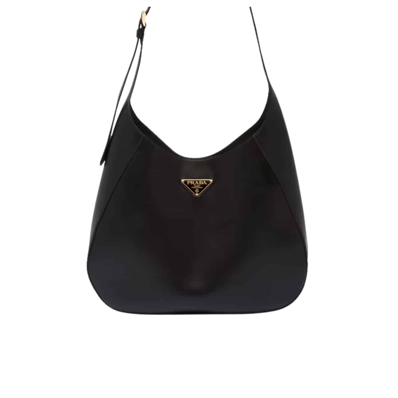 Prada Large Shoulder Bag With Topstitching Black 40Cm