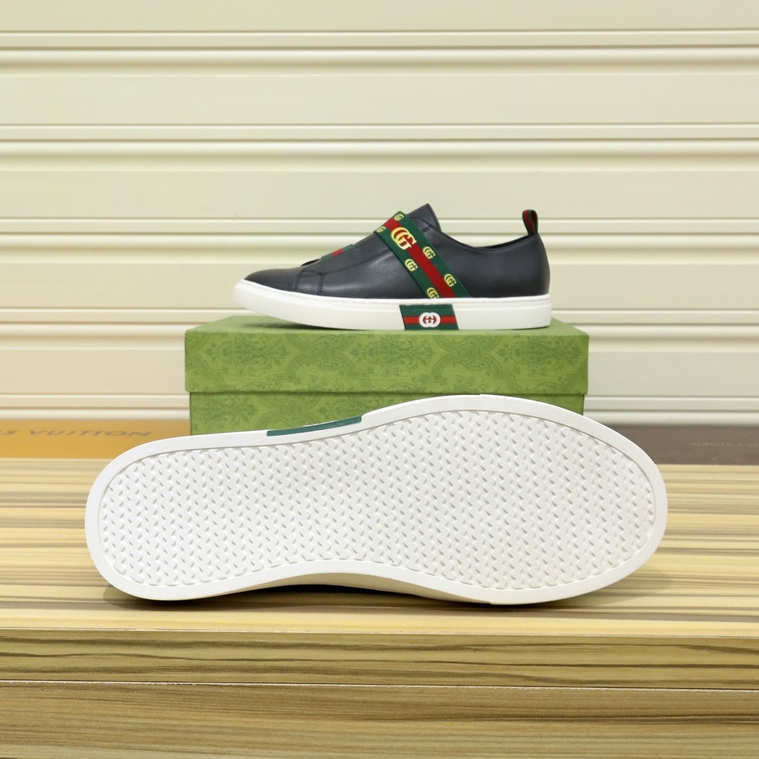 Gucci Gg Slip On Sneaker Leather Black