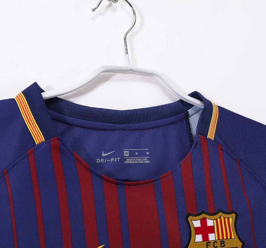 Barcelona 2017/18 Home Long Sleeve Retro Soccer Jersey