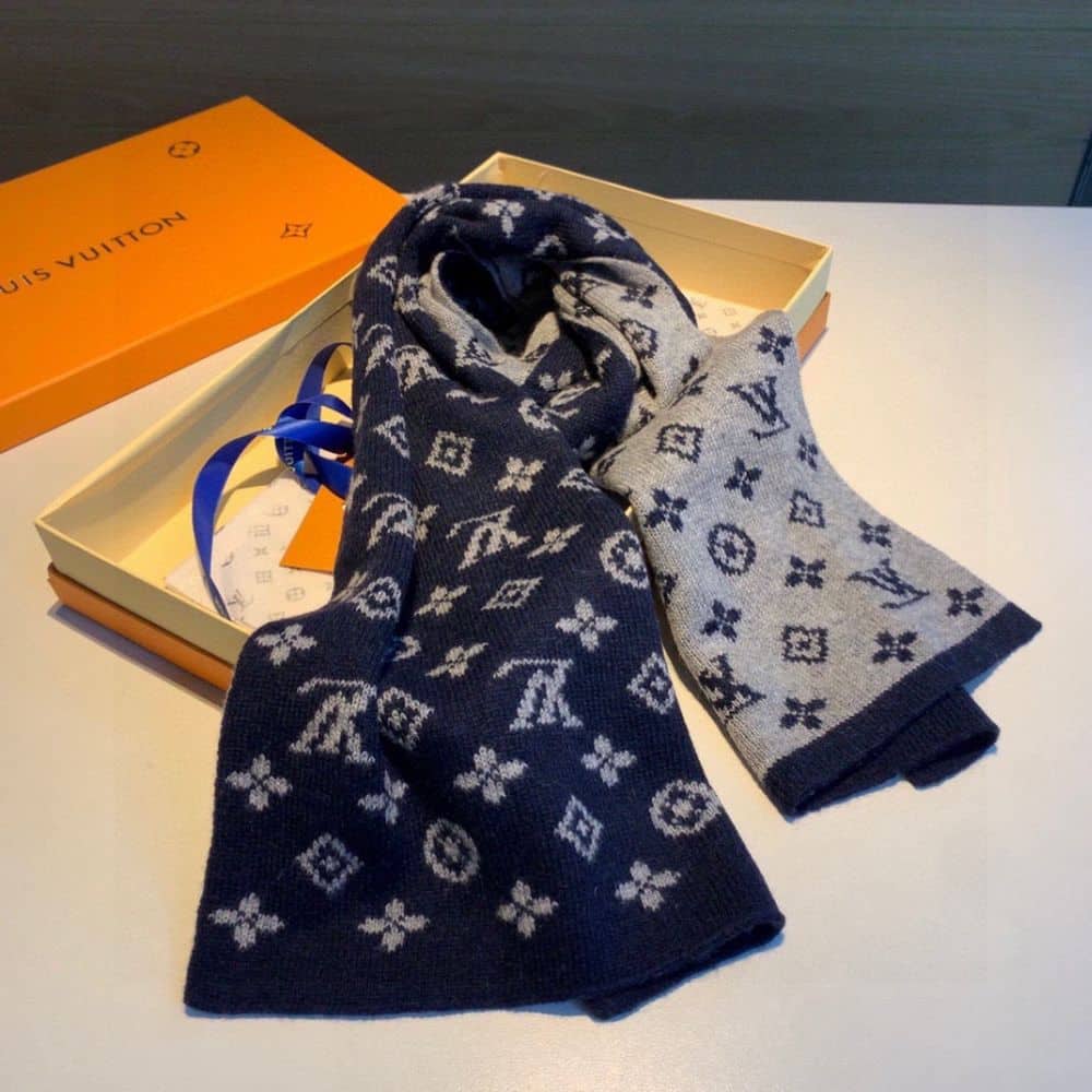 Louis Vuitton Cachecol Monogram Denim Scarf Dark Grey