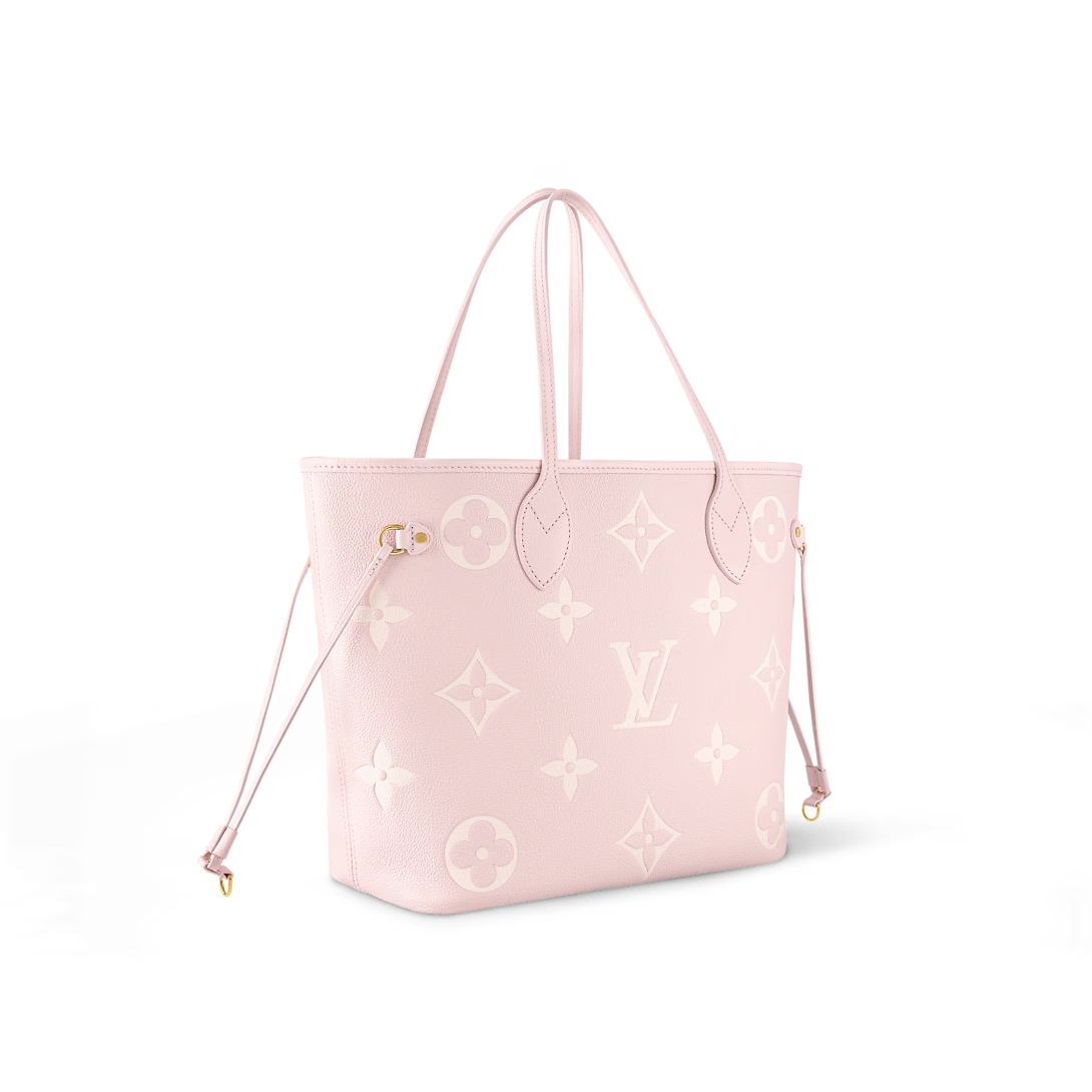 Louis Vuitton Neverfull MM Tote Bag Monogram Empreinte Pink/Quartz Pink/Beige 31cm M14210