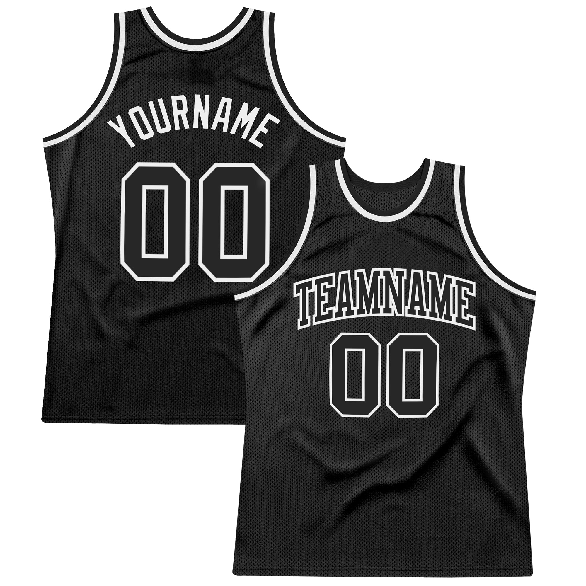 Custom Black-White  Throwback Basketball Jersey