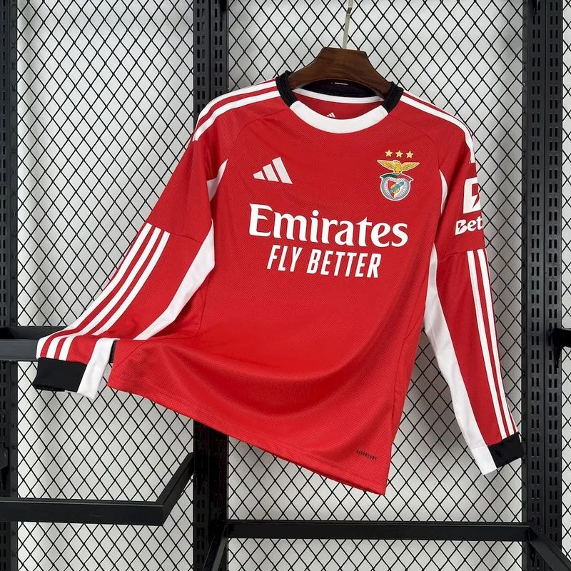 2025-26 Benfica Home Long sleeve Football jersey