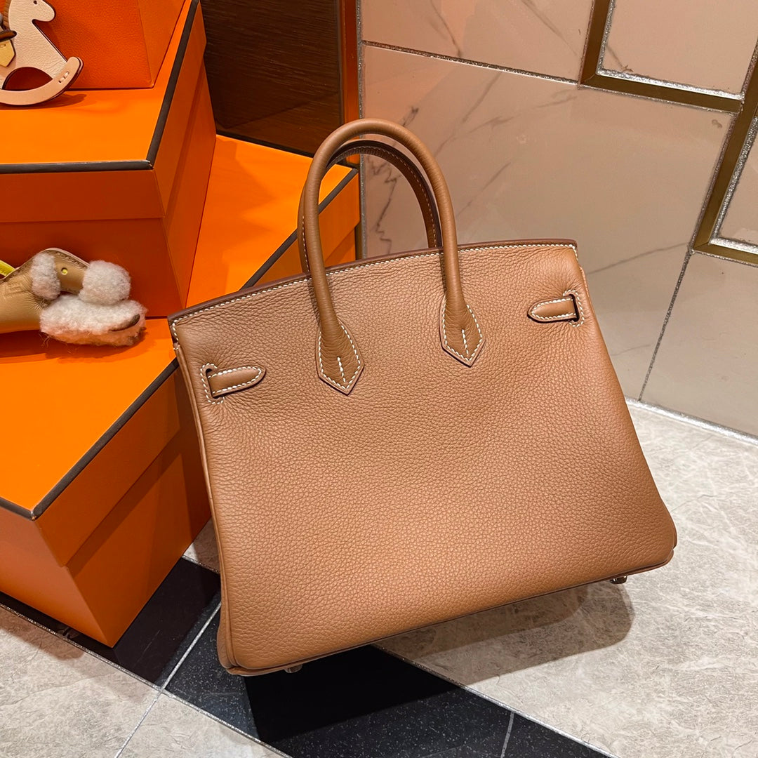 Hermes Birkin 25Cm Gold Togo Leather Silver Hardware