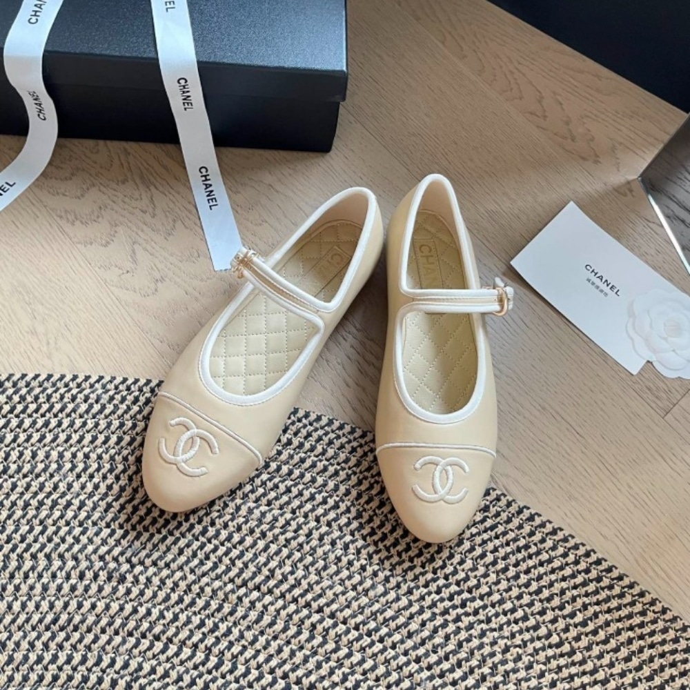 Chanel Mary Jane Ballet Flat Cream